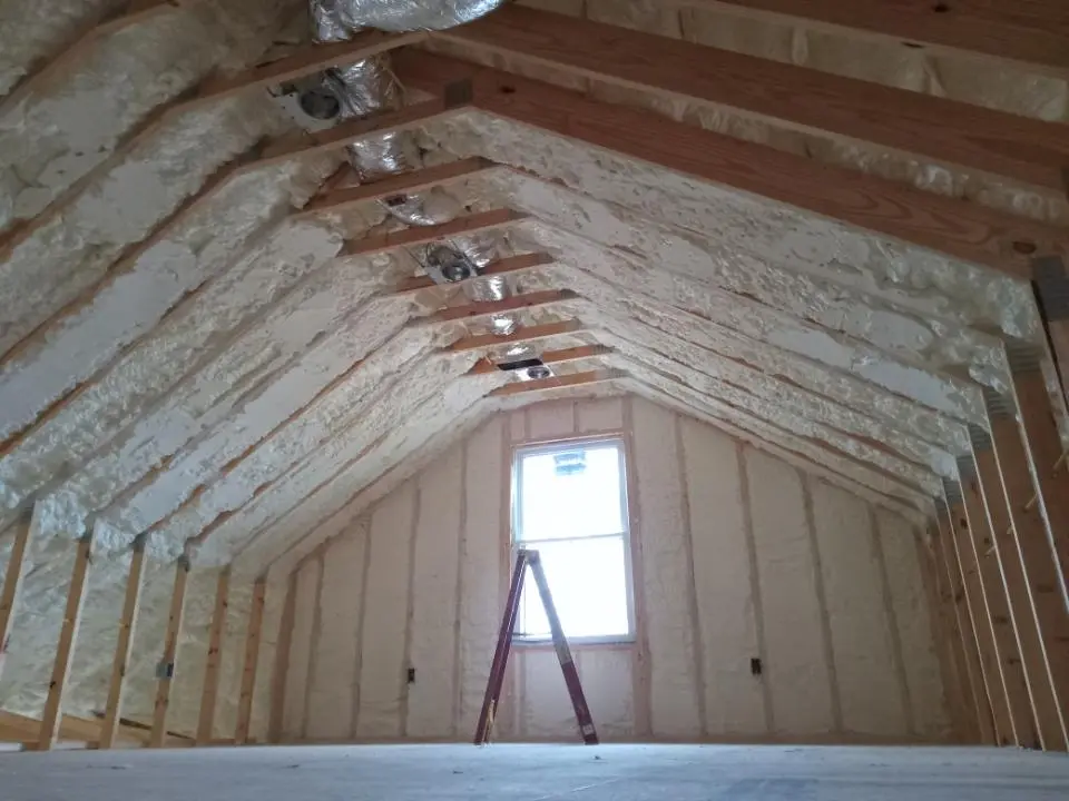Spray foam roofing application for Crawl Space Insulation project in Natchez